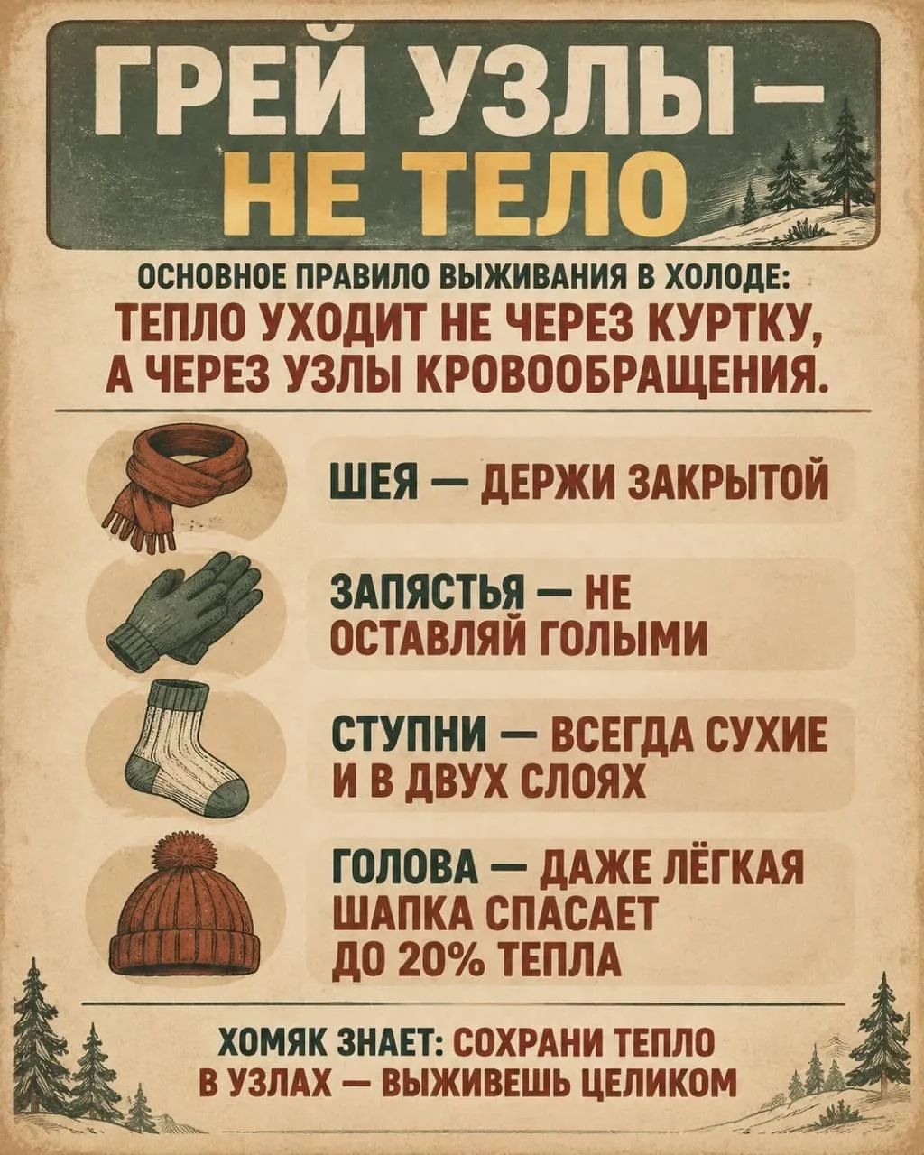 🧦 Согревайте узлы — не забывайте об этом!