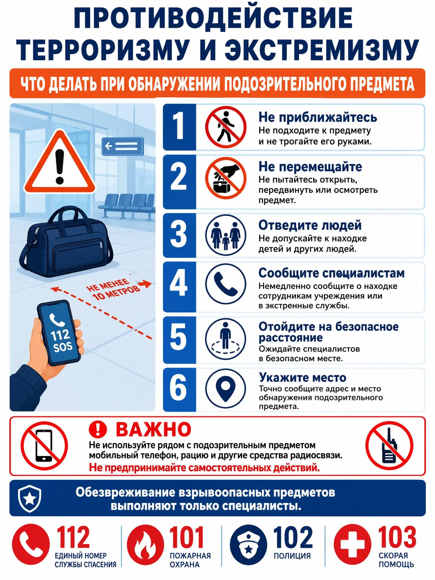 🚨 ОБНАРУЖИЛИ ПОДОЗРИТЕЛЬНЫЙ ПРЕДМЕТ? ЗНАЙТЕ, КАК ДЕЙСТВОВАТЬ! 🚨

Каждый из нас может столкнуться с