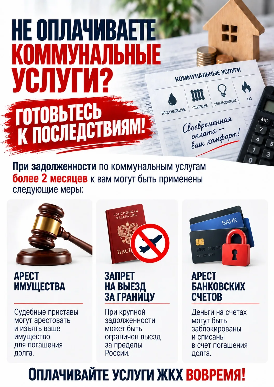 ⚠️ Неуплата коммунальных услуг: чем может обернуться долг жителям Усть-Кутского района