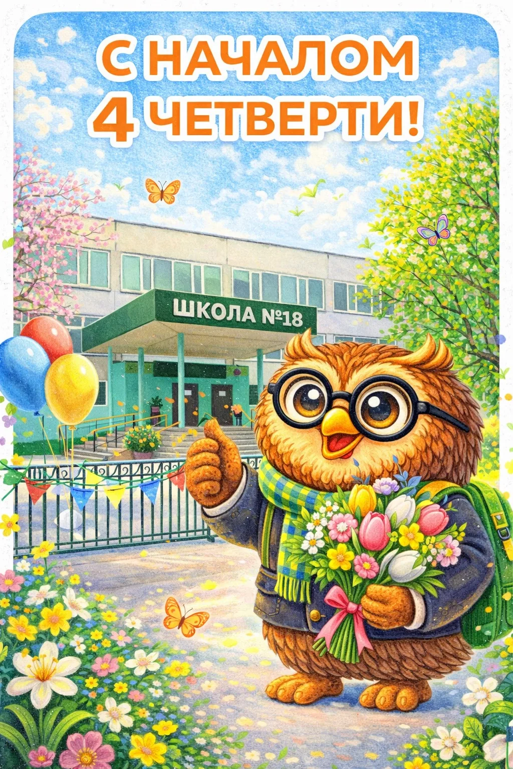 🦉 Привет, ребята! Ваш школьный совёнок снова здесь! 🦉  Ну что, первый день новой четверти позади — м