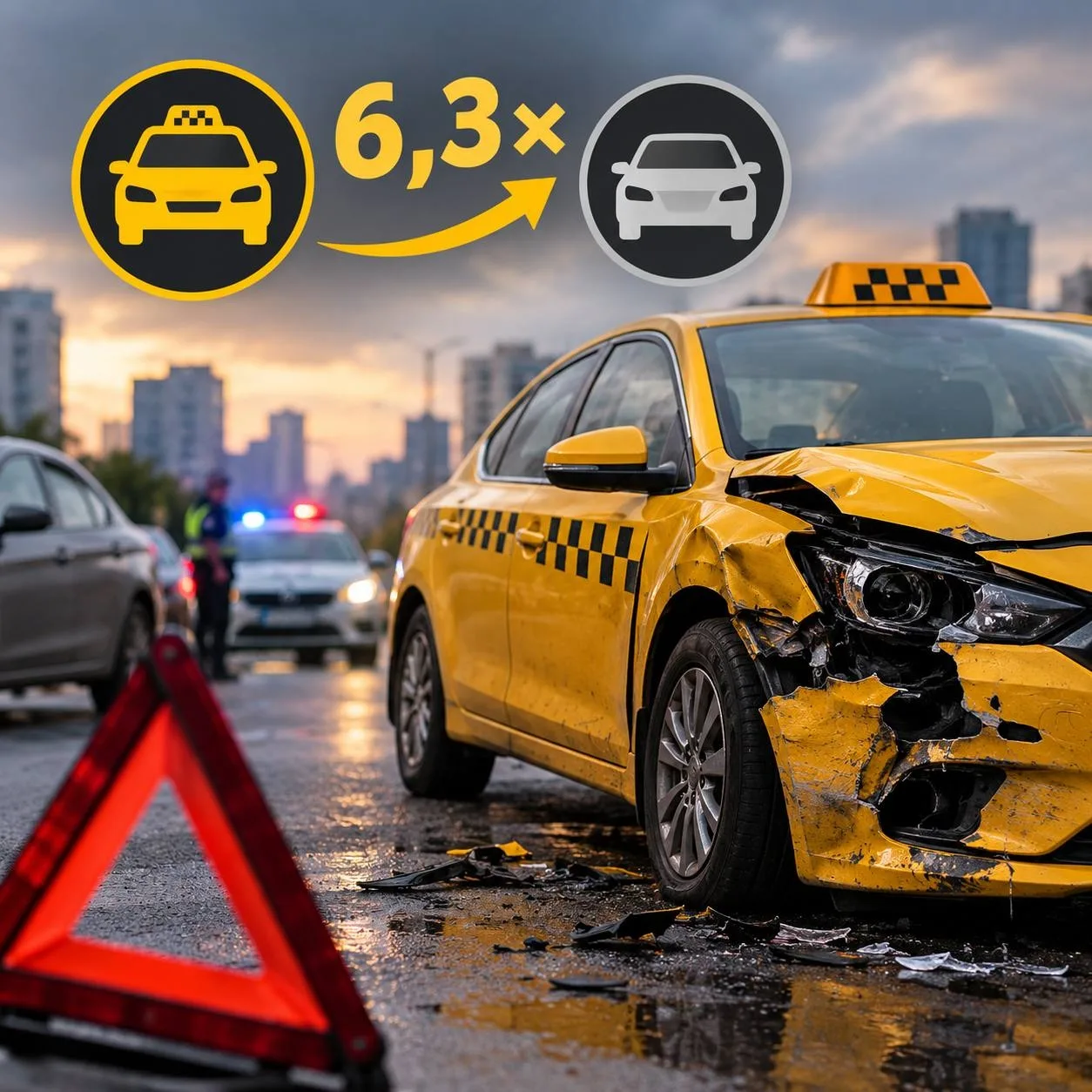 🚕 Таксисты попадают в аварии в 6,3 раза чаще, чем водители остальных легковых автомоби...
