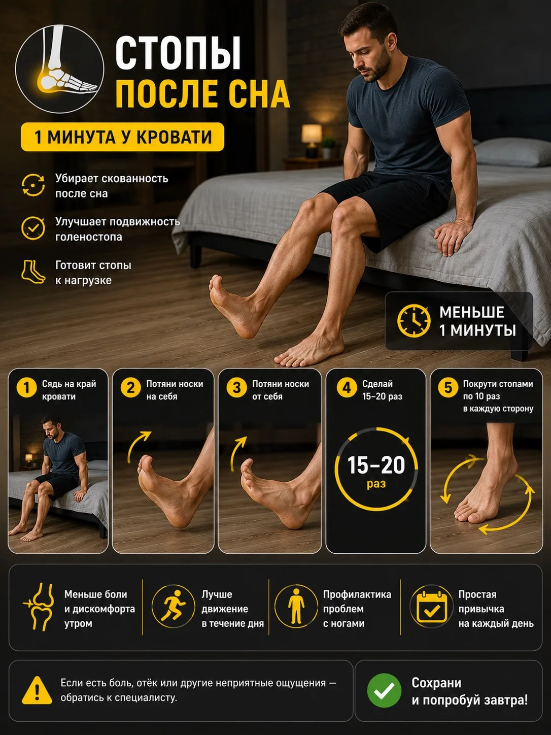Стопы после сна