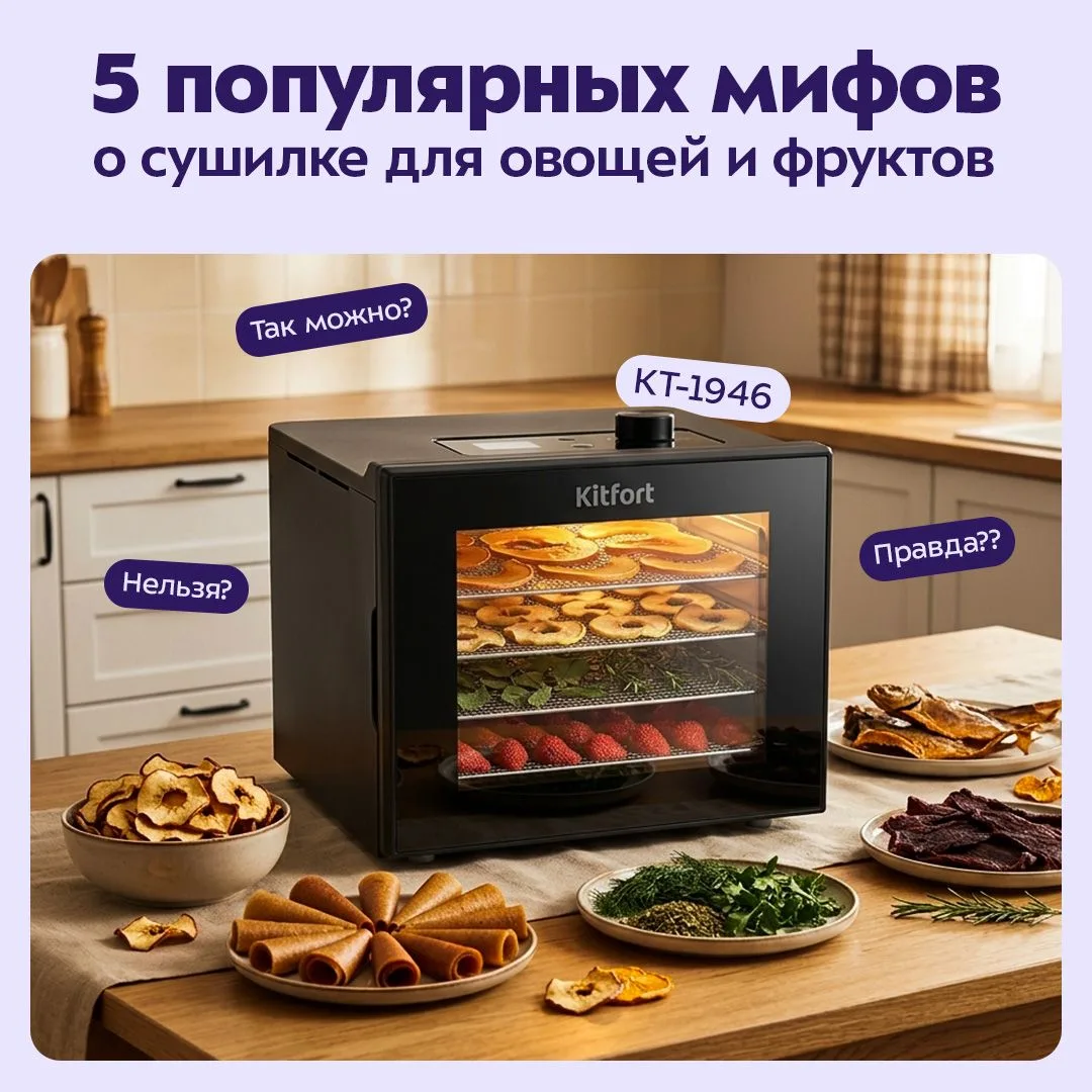 О сушилках для овощей и фруктов до сих пор ходит немало мифов. 😱

Кто-то думает, что они нужны толь