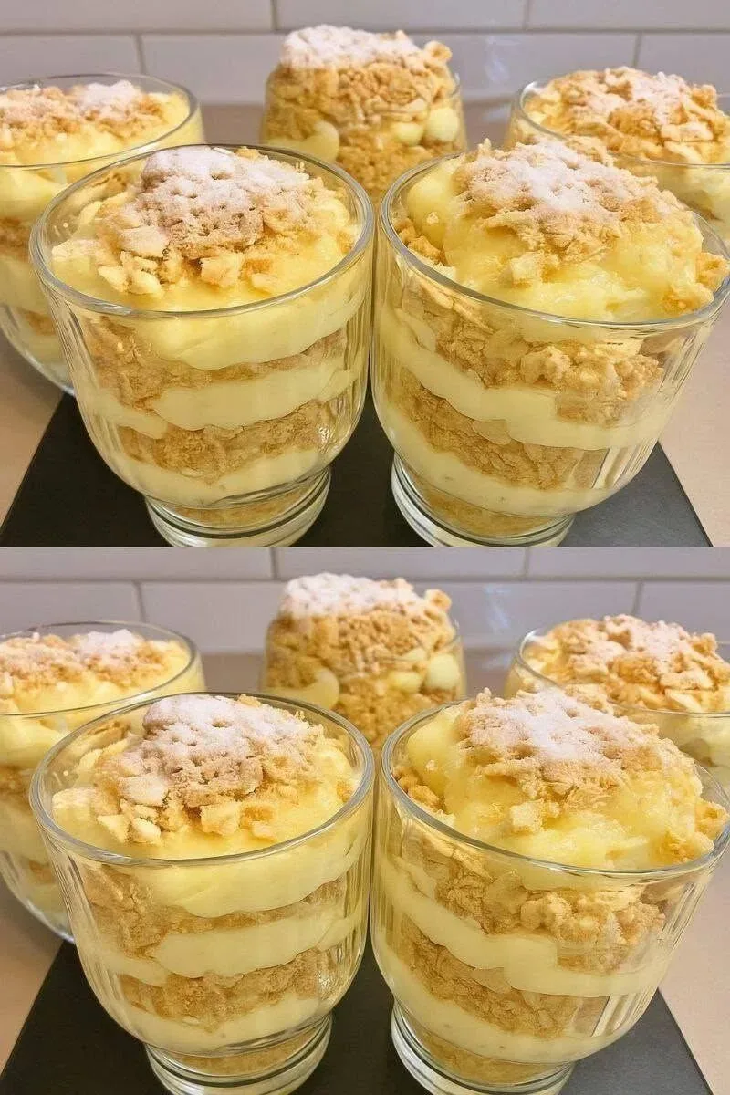 Когда мне лень, всегда готовлю этот десерт🍦🍦🍦 «НАПОЛЕОН» В СТАКАНЕ»: просто пальчики...