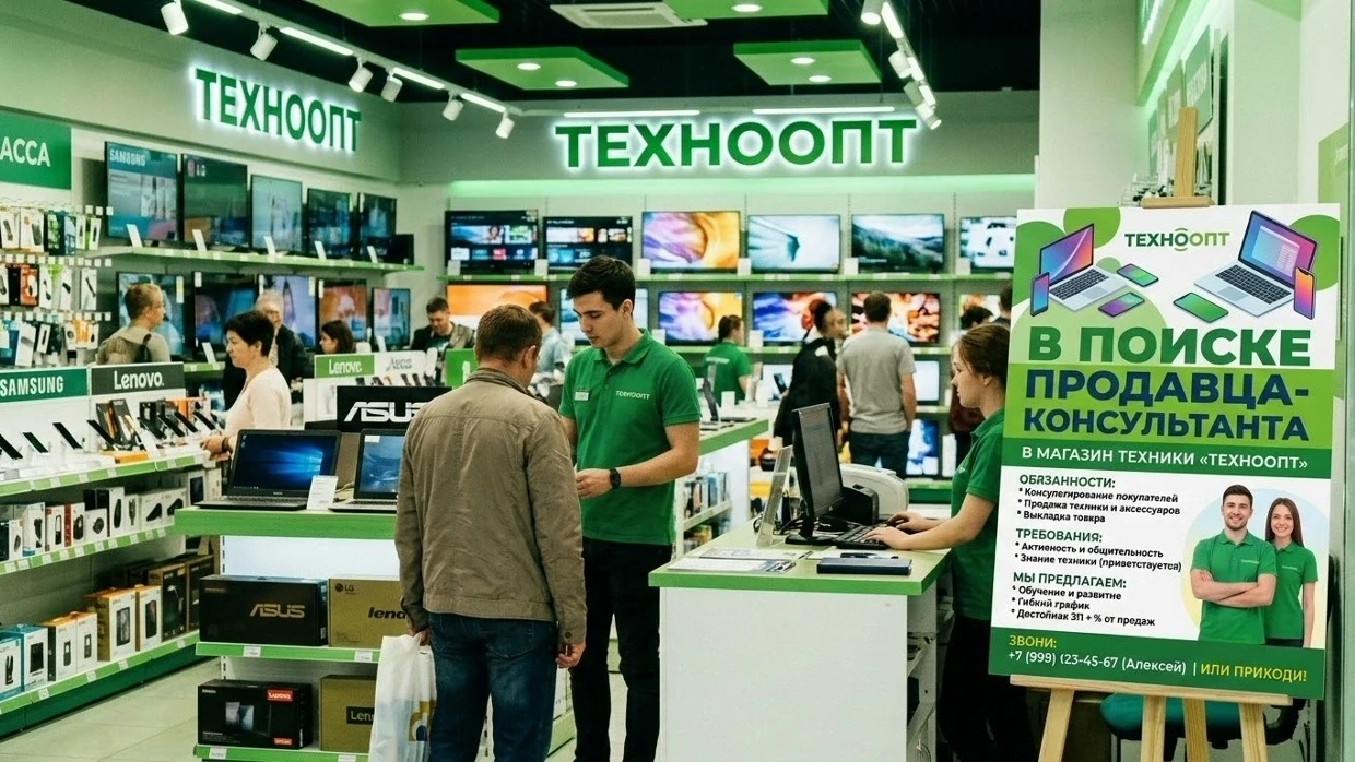 В команду «ТехноОпт» требуется Продавец-консультант!