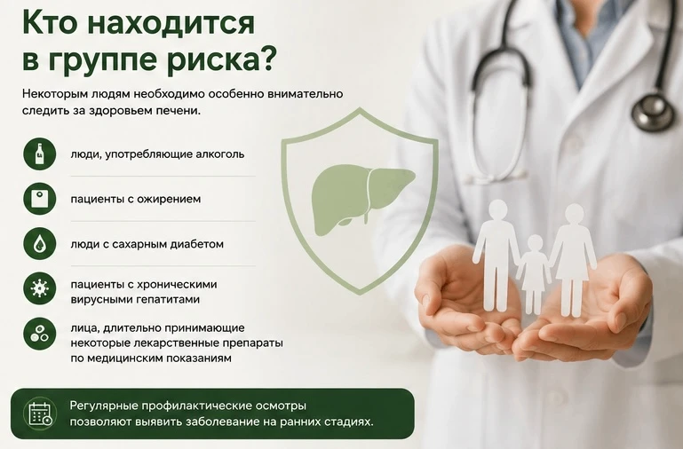 Кому необходимо особенно внимательно следить за здоровьем печени?

Повышенный риск заболеваний печен