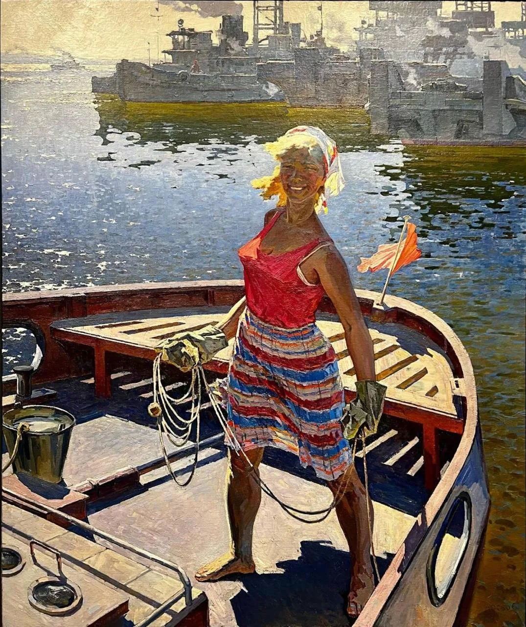 #утренняя_картина 

Юрий Боско (Россия, 1930-2019) 
На Волге (1967)

#ЦитатаДня

«Если стоит выбор м
