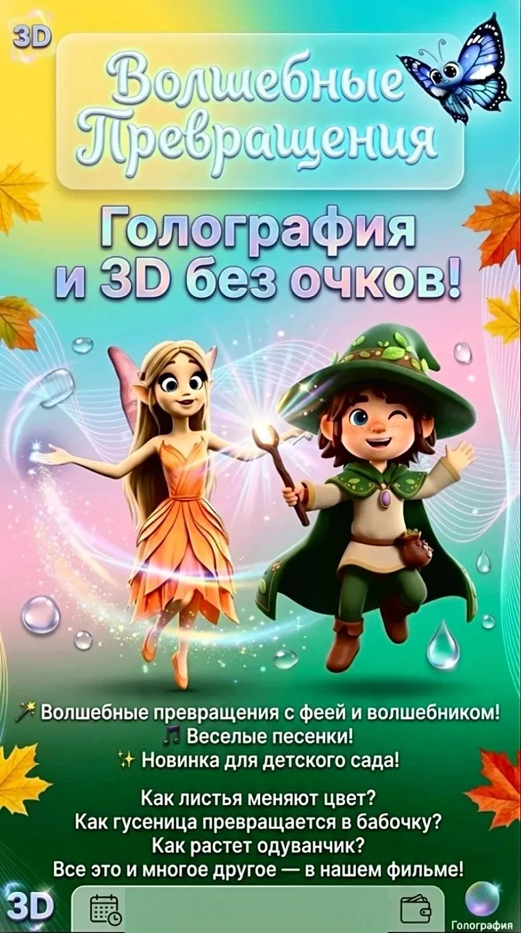 Сегодня в нашем  саду прошло замечательное представление "Волшебные превращения.Гологра...