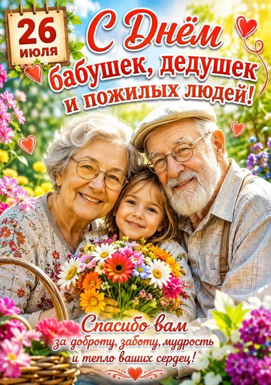 ✨ С Днём бабушек, дедушек и пожилых людей! 💐
