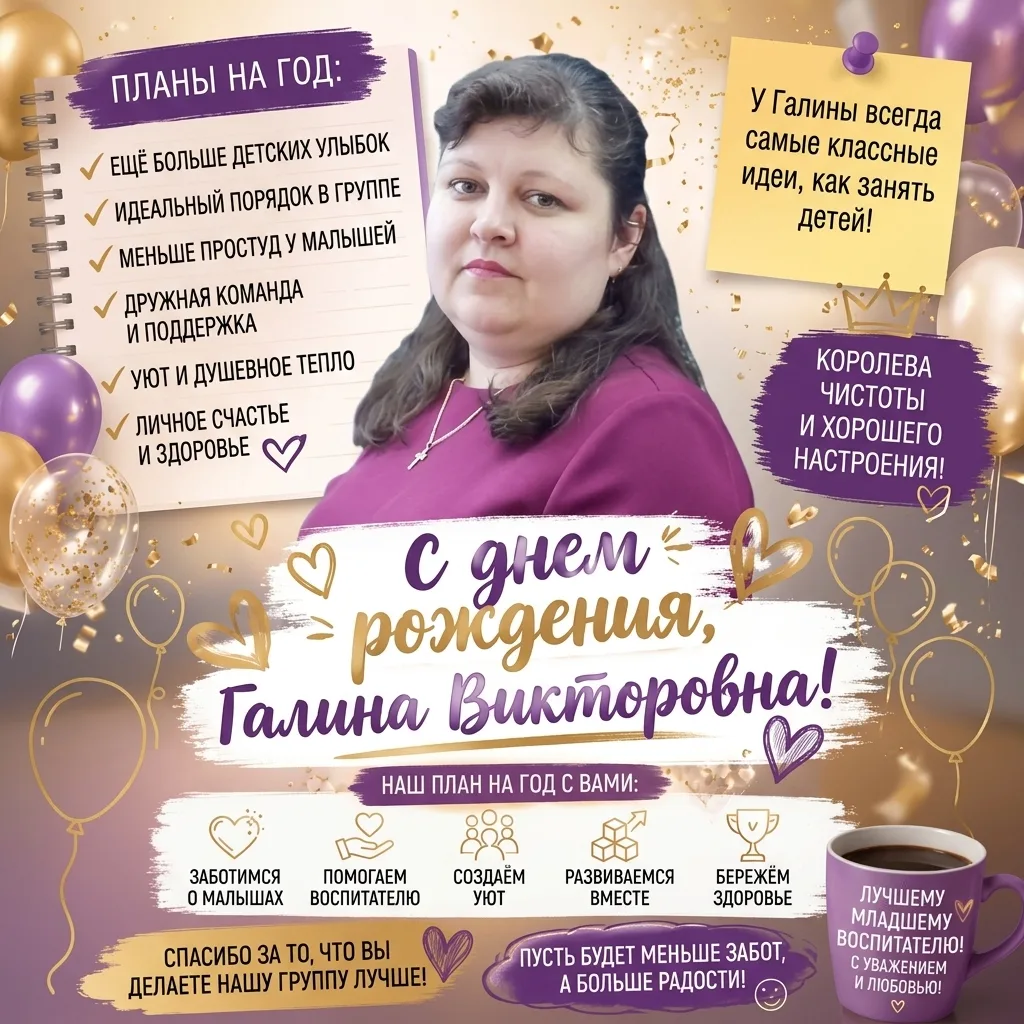 🎉 С Днем рождения, наша дорогая Галина Викторовна! 🎉