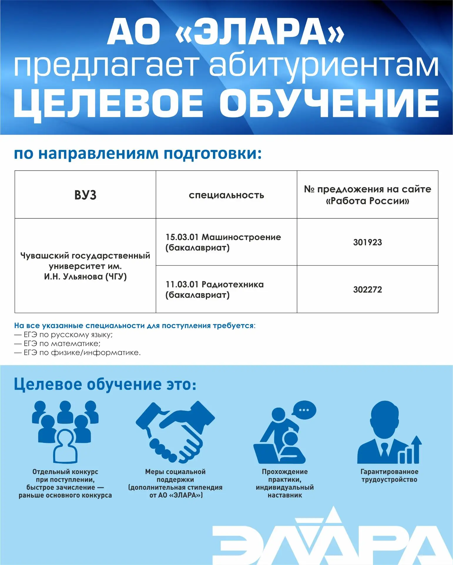 🎯 Целевое обучение от АО «ЭЛАРА» — ваш прямой путь к успешной карьере в передовой отрасли! 🎯

Мечт