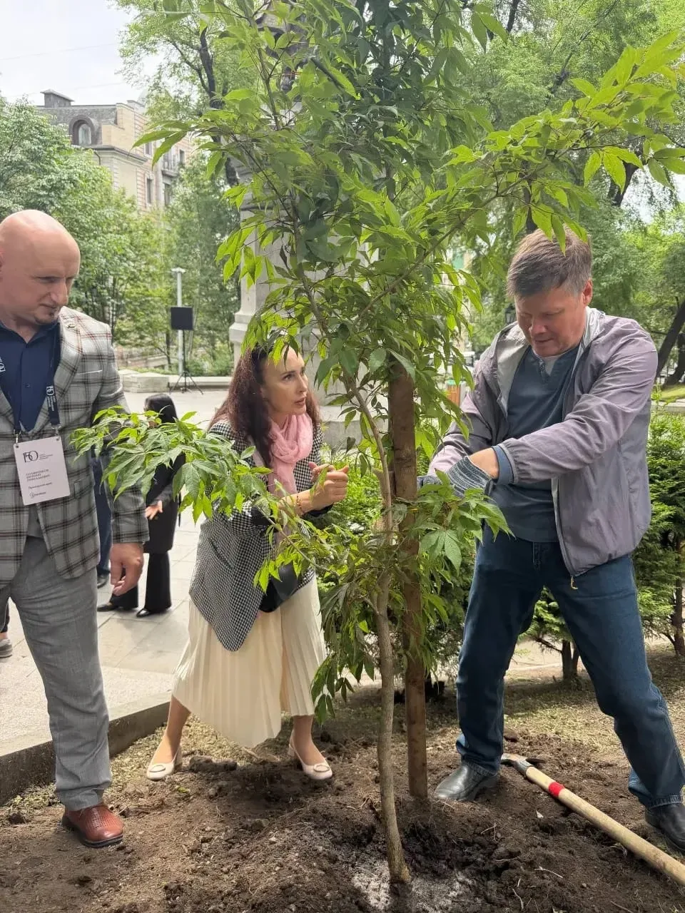 Девять маньчжурских клёнов высадили в Театральном сквере.
⁣
Во Владивостоке появилась новая зелёная 
