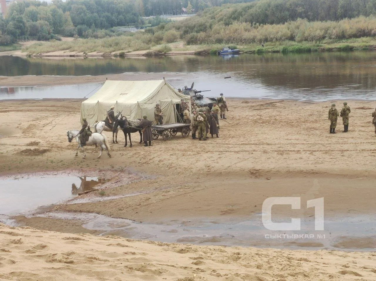Первые кадры с исторической реконструкции в Сыктывкаре.