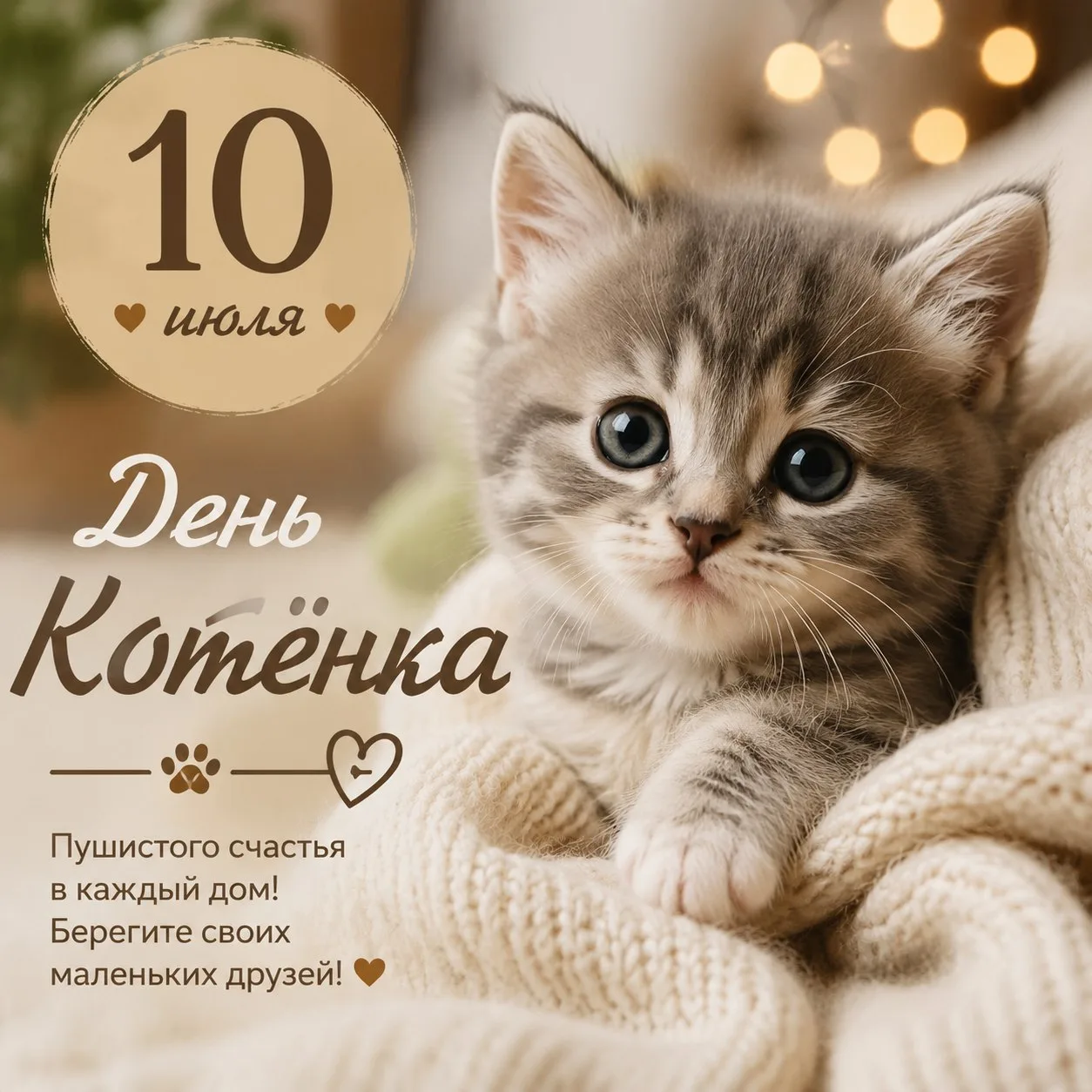 🌺10 июля: День котёнка. 🌞😻
🎯Вы когда-нибудь задумывались, что у каждого дня в году есть своя, по