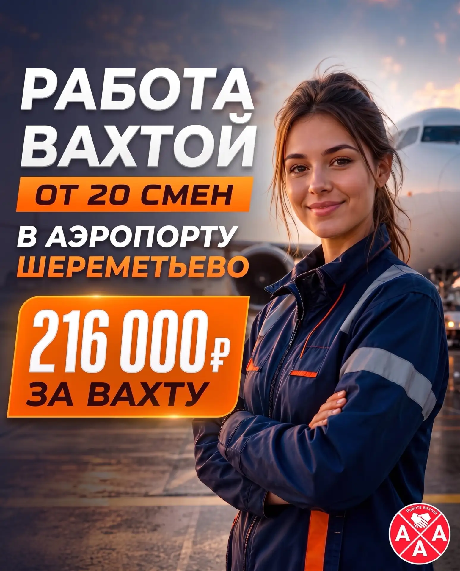 ❗️ПРИГЛАШАЕМ НА РАБОТУ ВАХТОЙ В АЭРОПОРТ ШЕРЕМЕТЬЕВО В МОСКВЕ ОТ 20 СМЕН