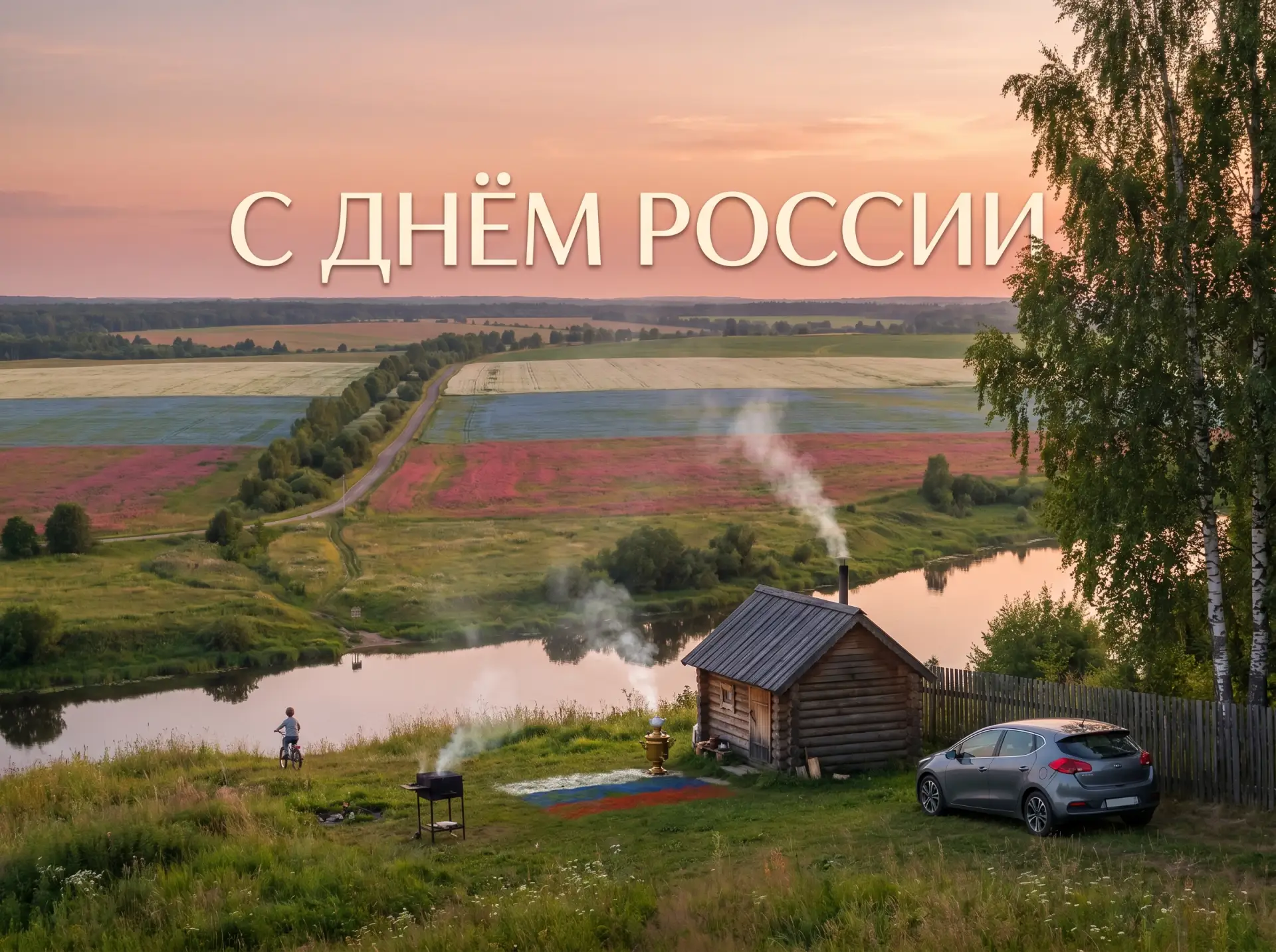 🚗 ───────────────
Сегодня пол России за рулём.
На дачу, к матери, на речку.

И это, а не парад - на