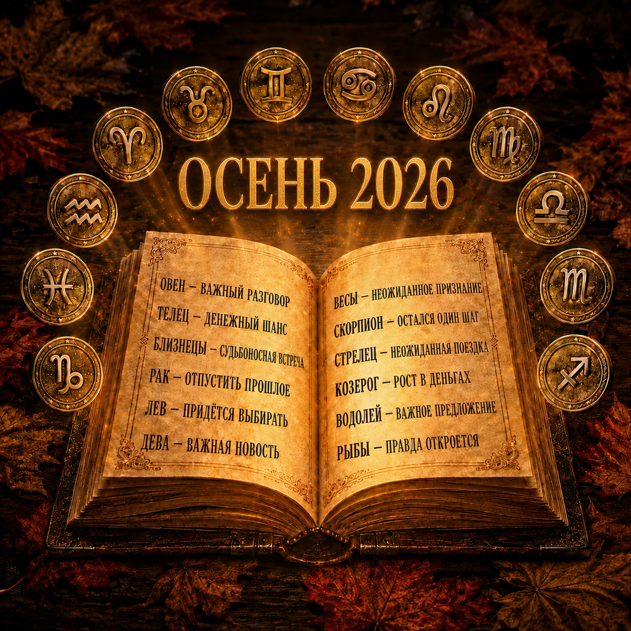🍂 ГЛАВНЫЙ ПРОГНОЗ НА ОСЕНЬ 2026 ДЛЯ ВСЕХ ЗНАКОВ