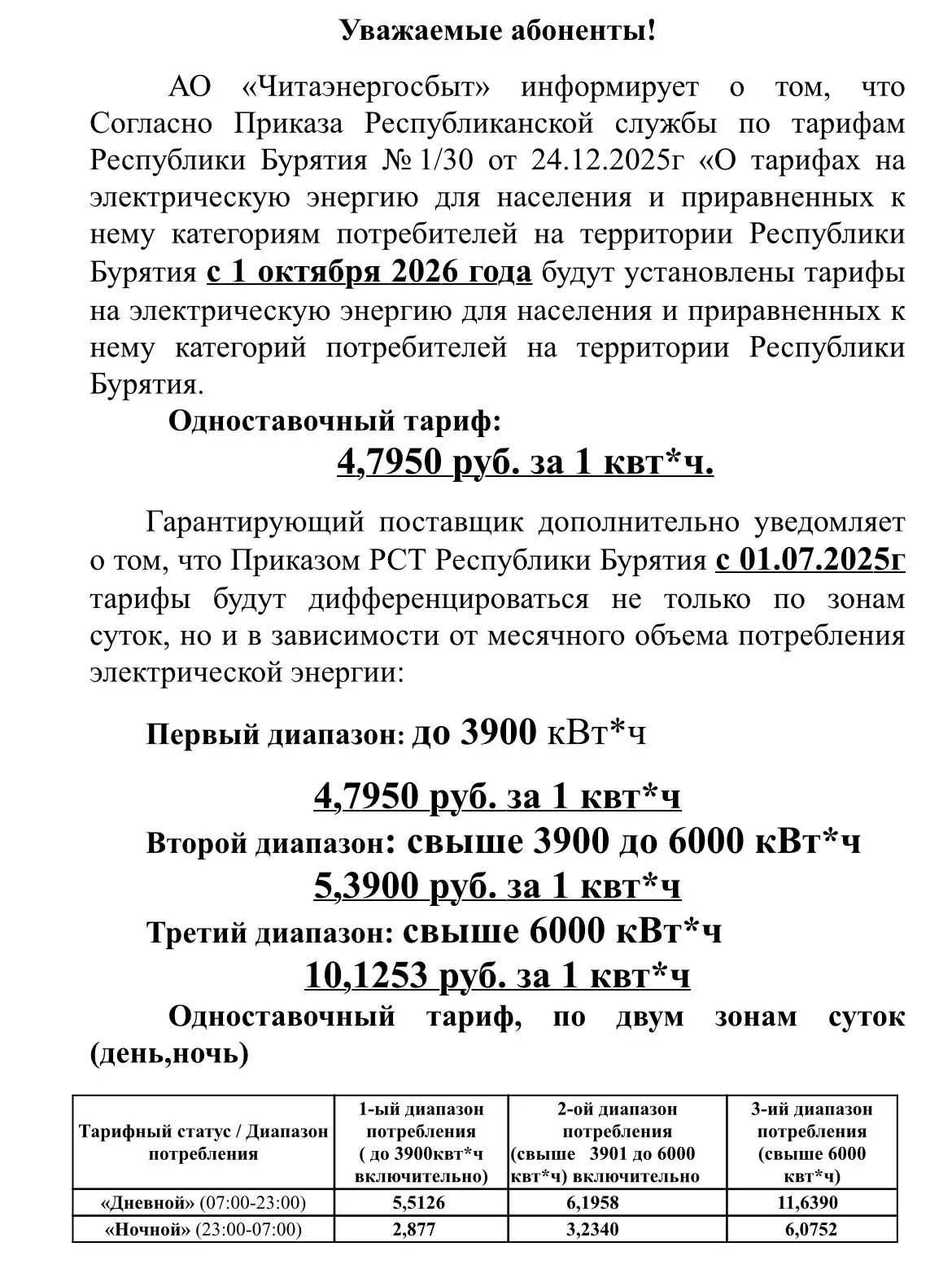 📣Изменятся тарифы