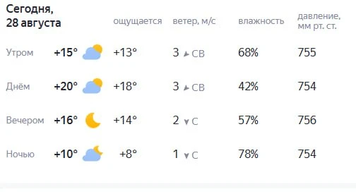 ⛅️ Какая погода ждет тамбовчан 28 августа