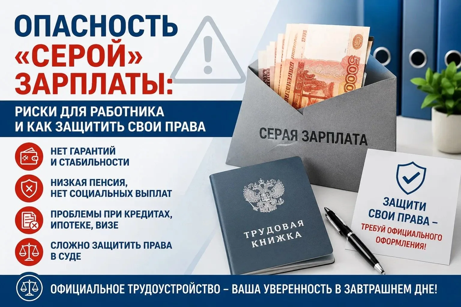 Опасность «серой» зарплаты: риски для работника и как защитить свои права