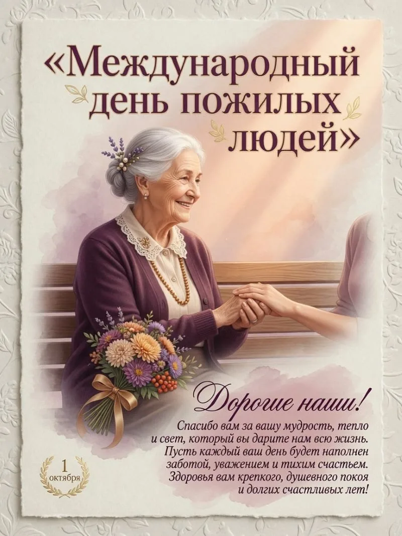 Сегодня, 1 октября, мы отмечаем Международный день пожилых людей — праздник, который на...
