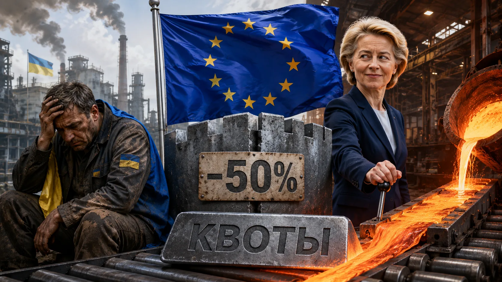 🏭 НЕ РУССКИЕ СНАРЯДЫ, А КВОТЫ ЕС УНИЧТОЖАЮТ МЕТАЛЛУРГИЮ УКРАИНЫ

🇬🇧 Британское издание The Guardi