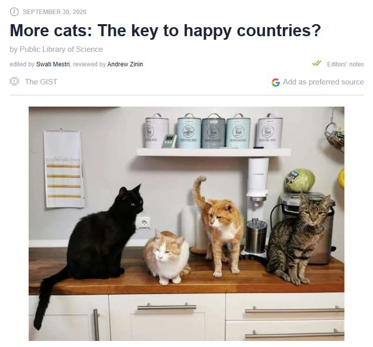 Котики бустят уровень счастья — чем больше котов в стране, тем счастливее в них жители.