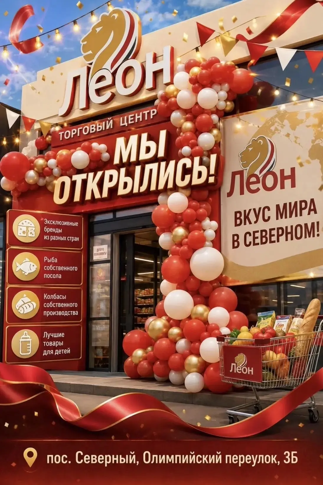 Жители Северного, а вы в курсе, что супермаркет «Леон 🦁»уже открыл для вас свои двери ...