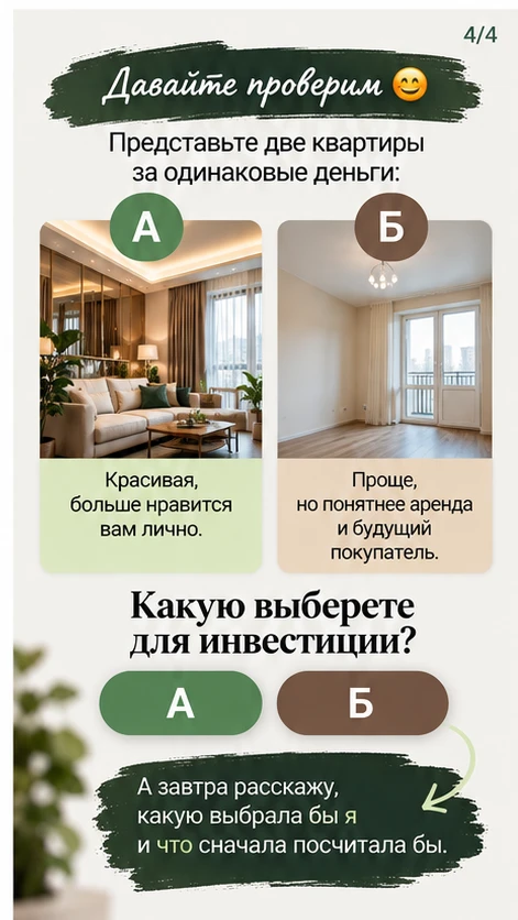 Как я думаю при выборе инвестиционной недвижимости