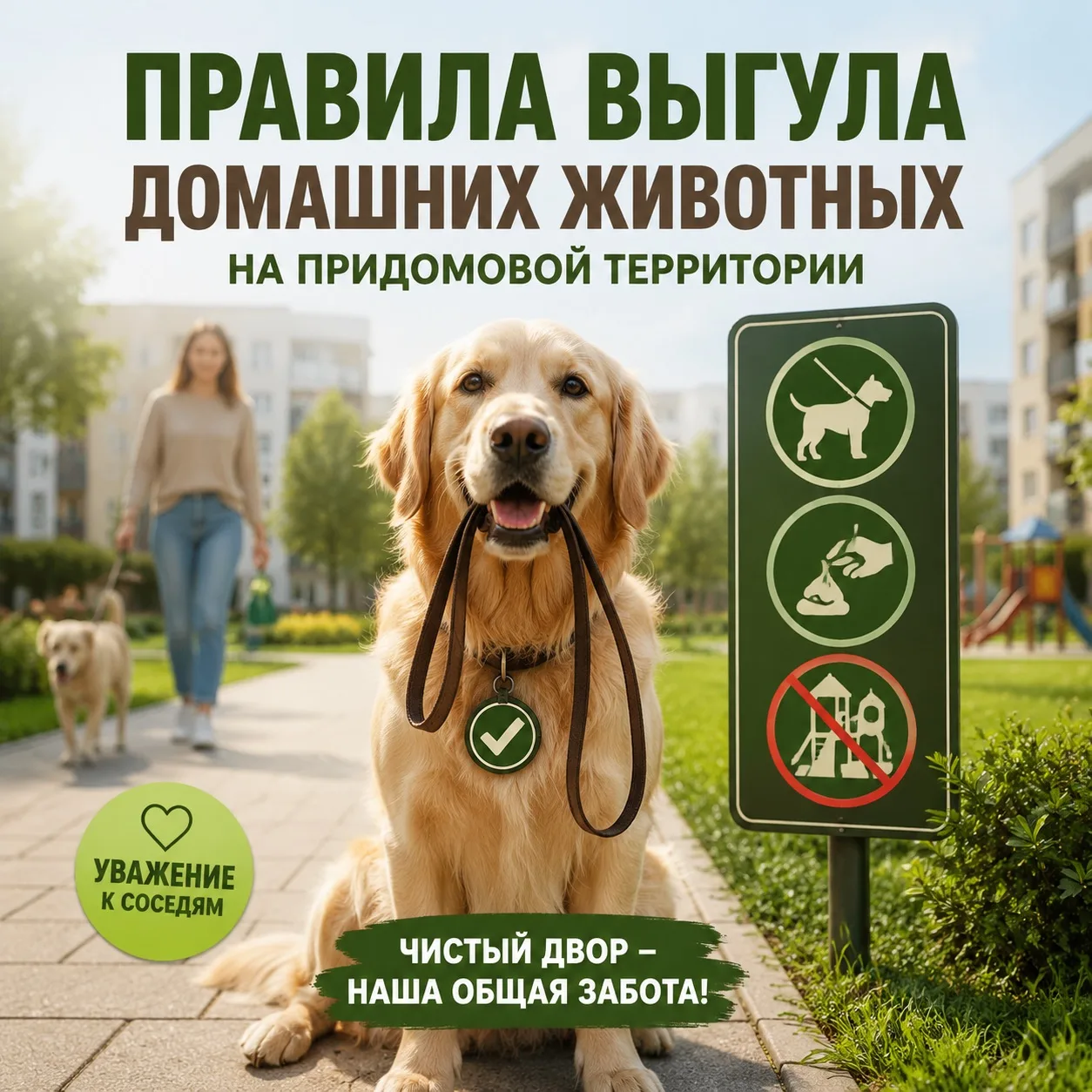 🦮Правила выгула домашних животных на придомовой территории