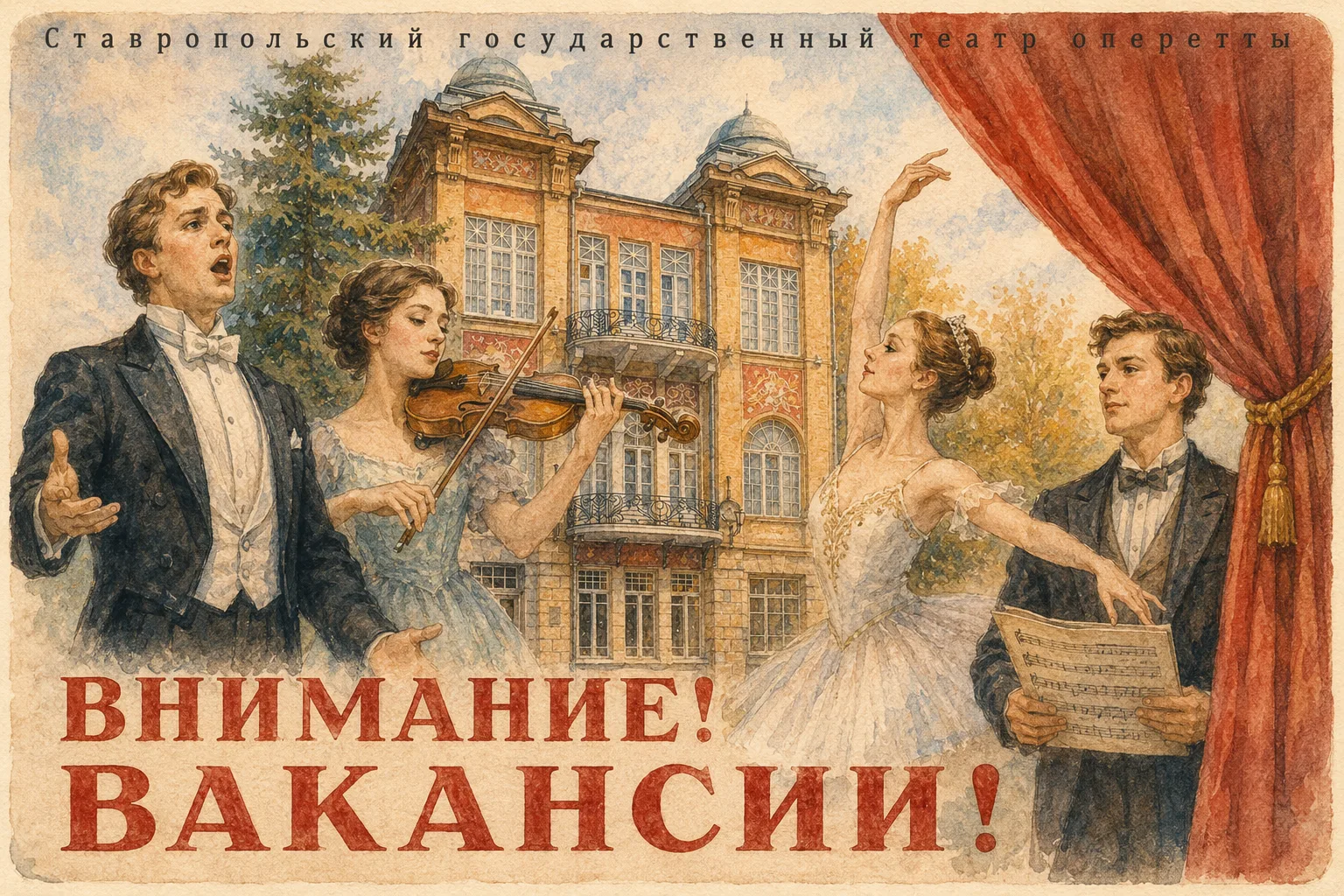 В ГБУК СК «Ставропольский государственный театр оперетты» на постоянную работу на конку...