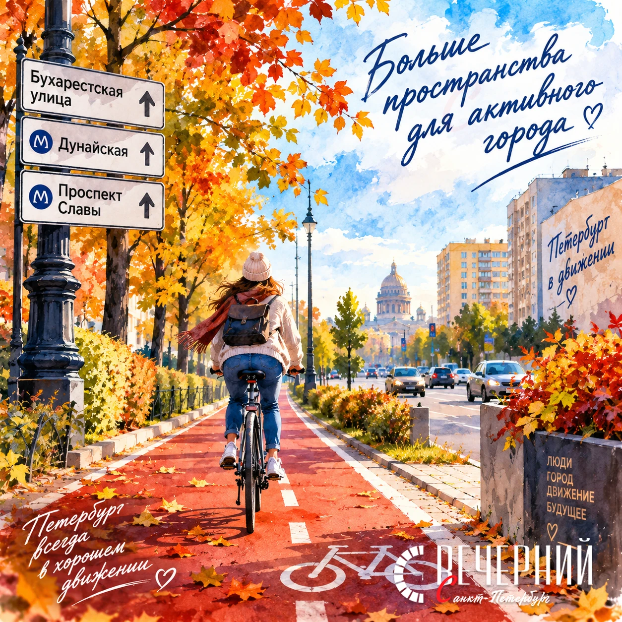 🚲 Во Фрунзенском районе появится новый веломаршрут длиной 3,2 километра