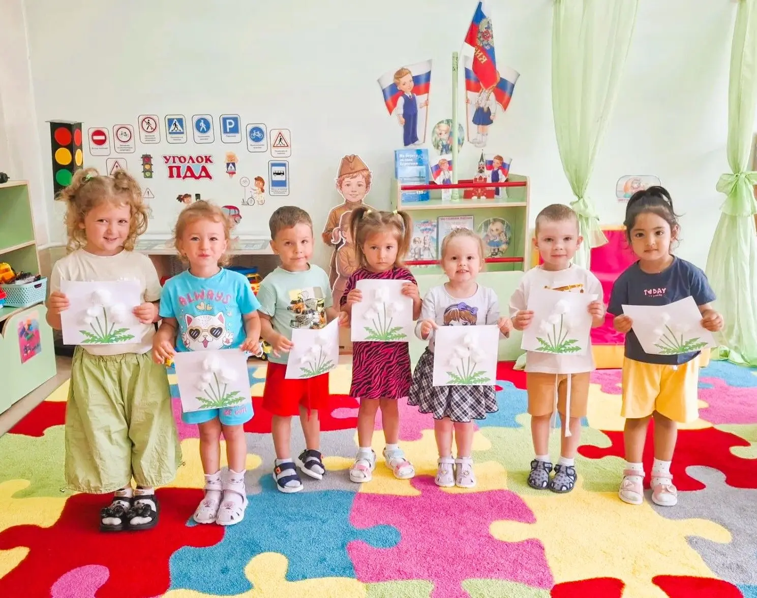 🌻Одуванчик из ваты - это оригинальная и  красивая аппликация.