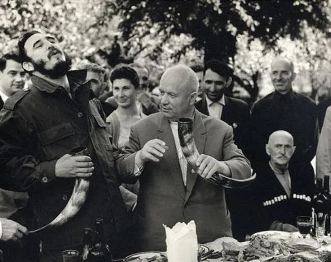 Никита Хрущев и Фидель Кастро в Грузии, 1963 год