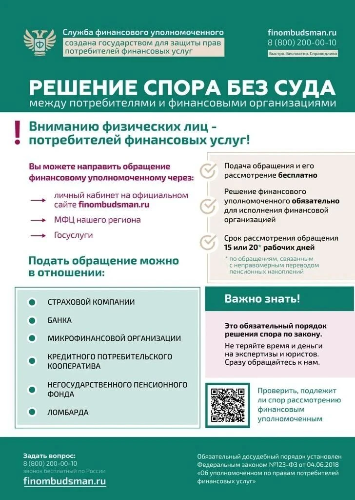 Уважаемые родители, добрый день! Ознакомтесь с информацией от Службы финансового уполно...