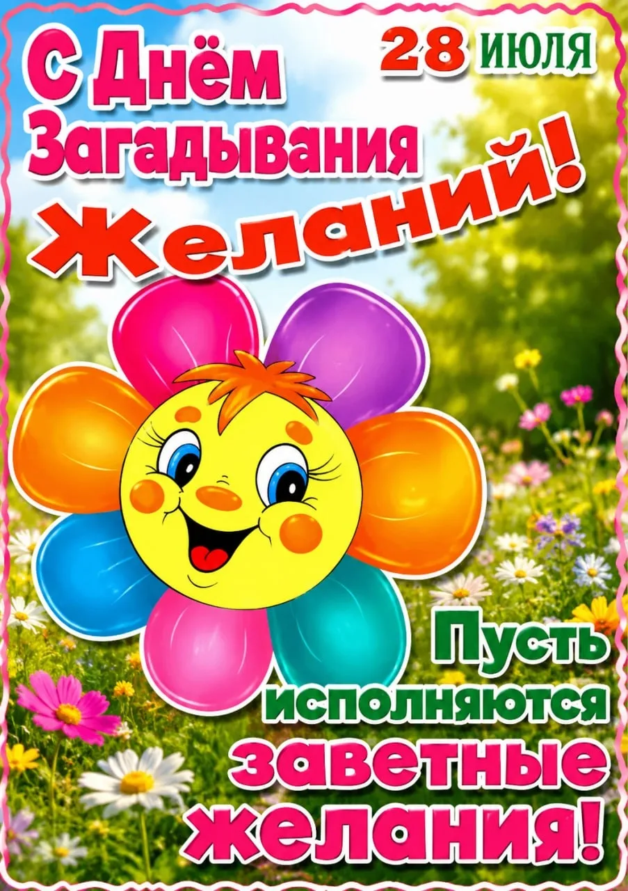✨ С Днём загадывания желаний! 💐



☀️✨🟢✨☀️

МЫ в МАХ - подписаться.

❤️ Фабрика Поздравлений
📌#пр