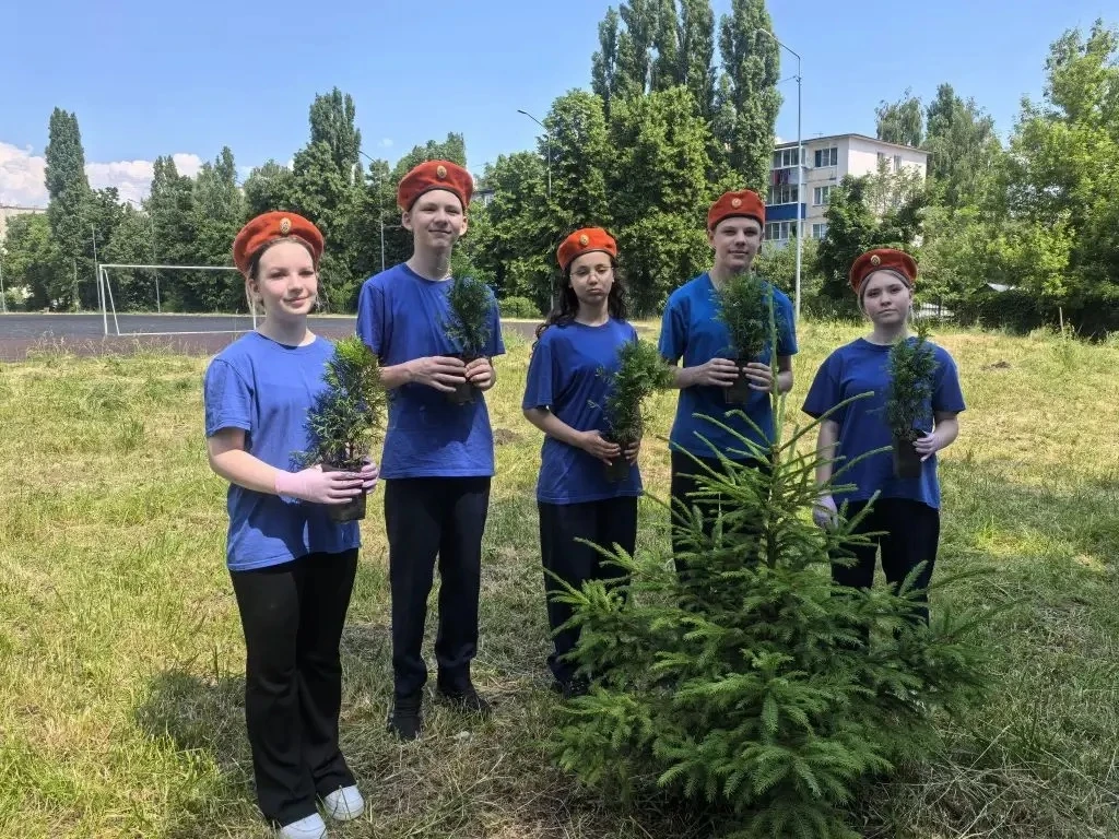 🌿 В рамках акции «Сад памяти» наши обучающиеся высадили туи на территории школы! 🌿

Каждое деревце