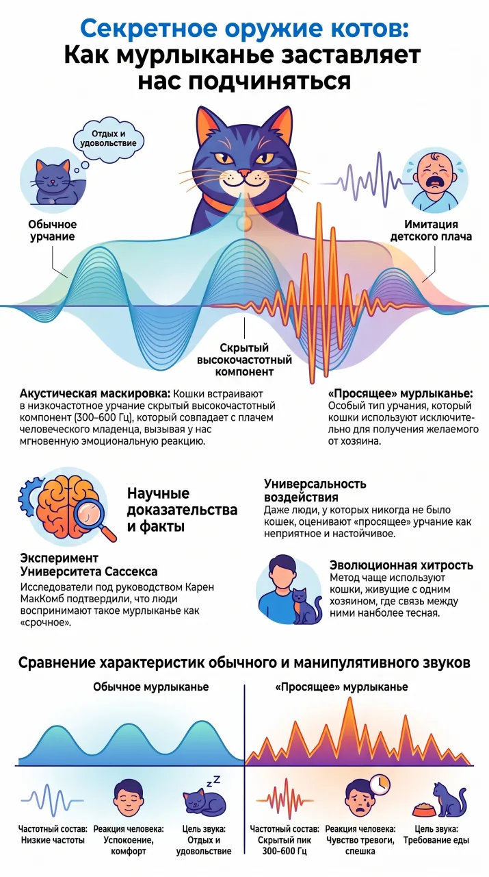 Вы когда-нибудь замечали, что утреннее мяуканье кота, требующего еды, звучит особенно н...