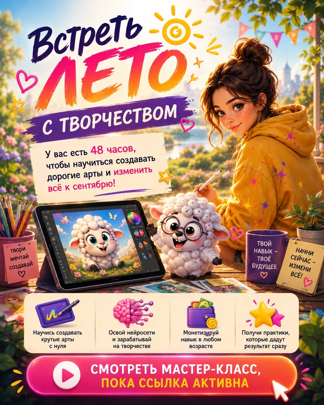 ☀️ПУСТЬ ЛЕТО БУДЕТ САААМЫМ ТВОРЧЕСКИМ. МЫ ПОМОЖЕМ ☀️