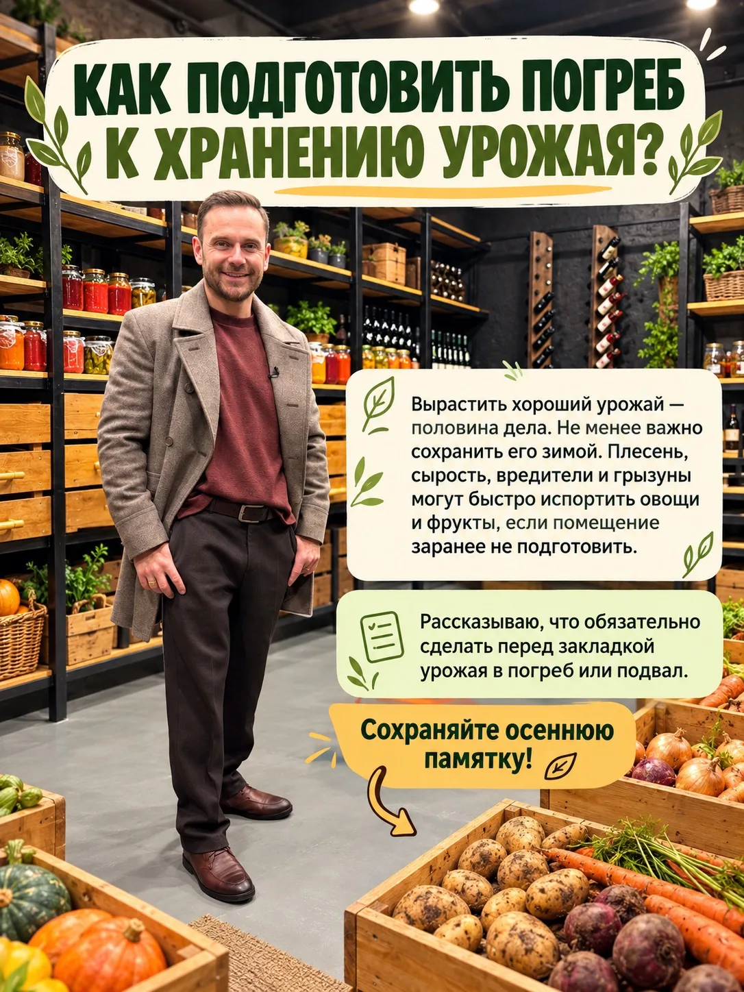 🥕🍎 7 ШАГОВ ДЛЯ ПОДГОТОВКИ ПОГРЕБА К ЗИМЕ!