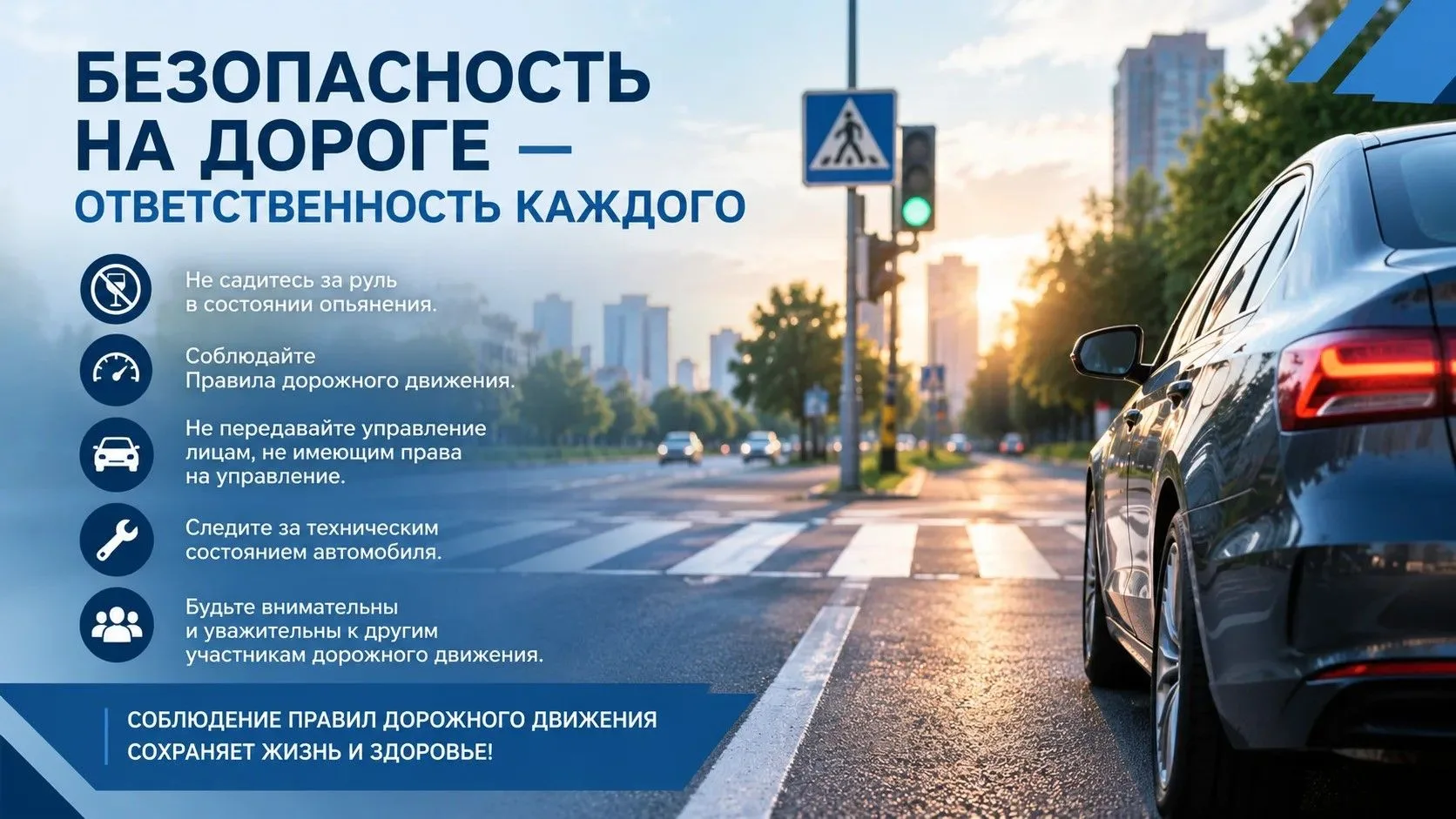 🚗 Безопасность на дороге начинается с ответственности