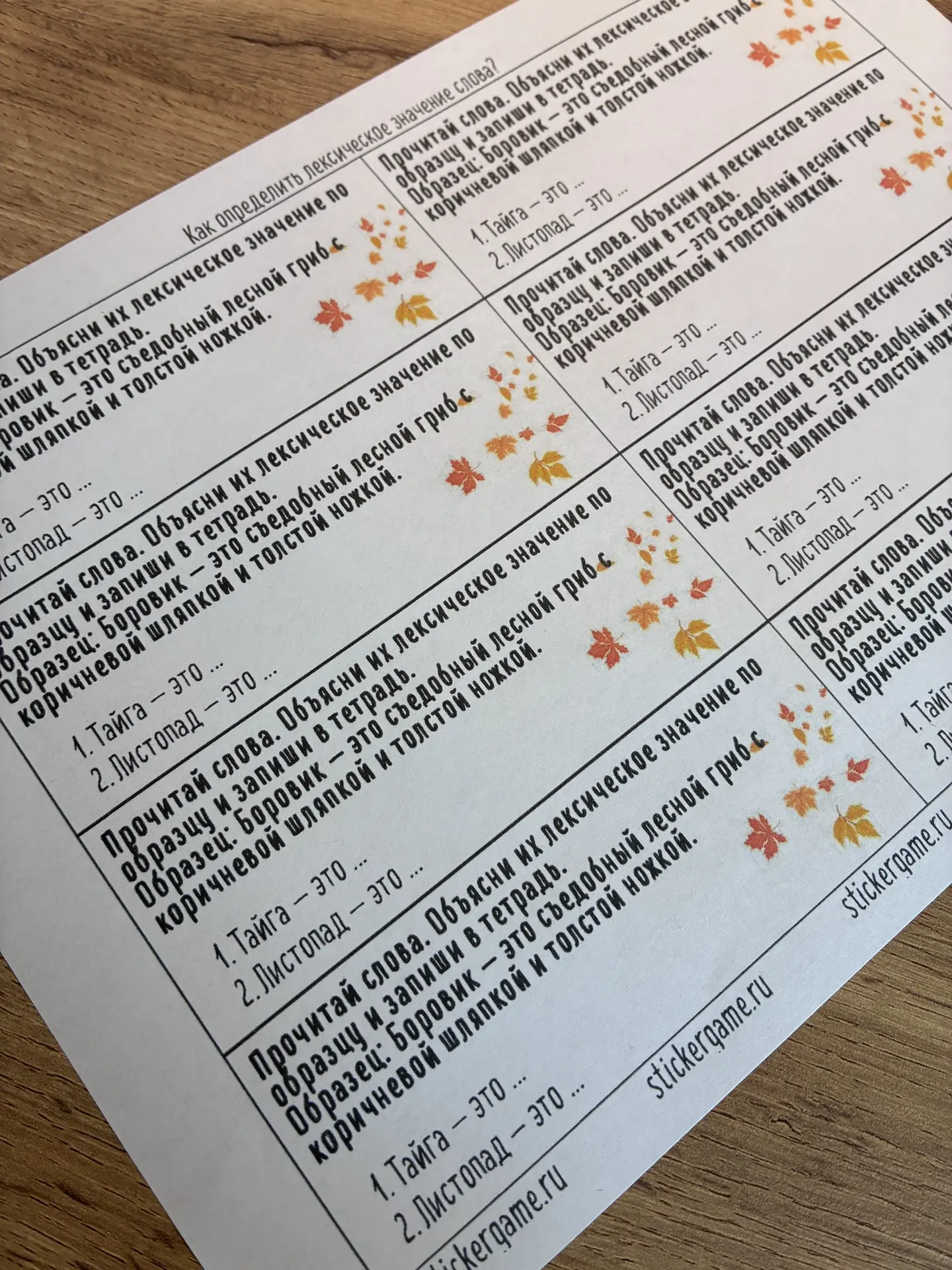 Карточка по русскому языку ✅
