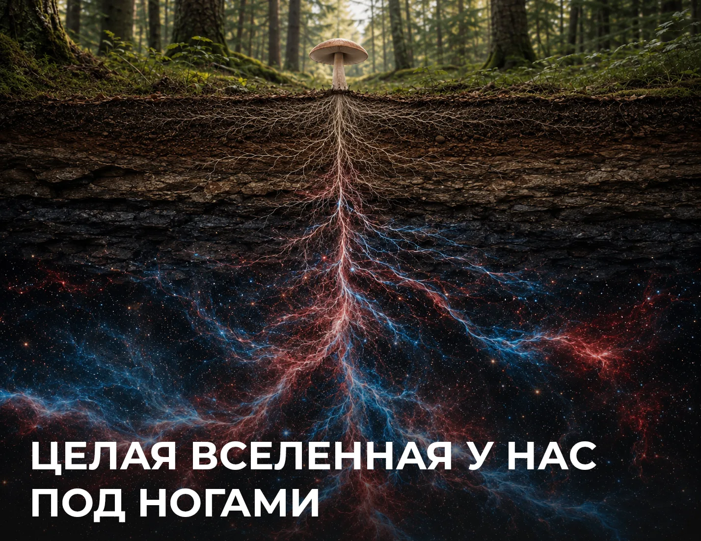 Под землёй скрыта грибная сеть длиной около 110 квадриллионов километров — примерно дес...