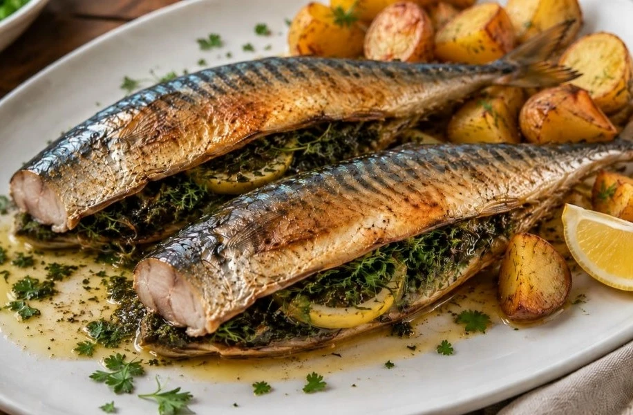 СКУМБРИЯ, ФАРШИРОВАННАЯ ЗЕЛЕНЬЮ 🐟👍