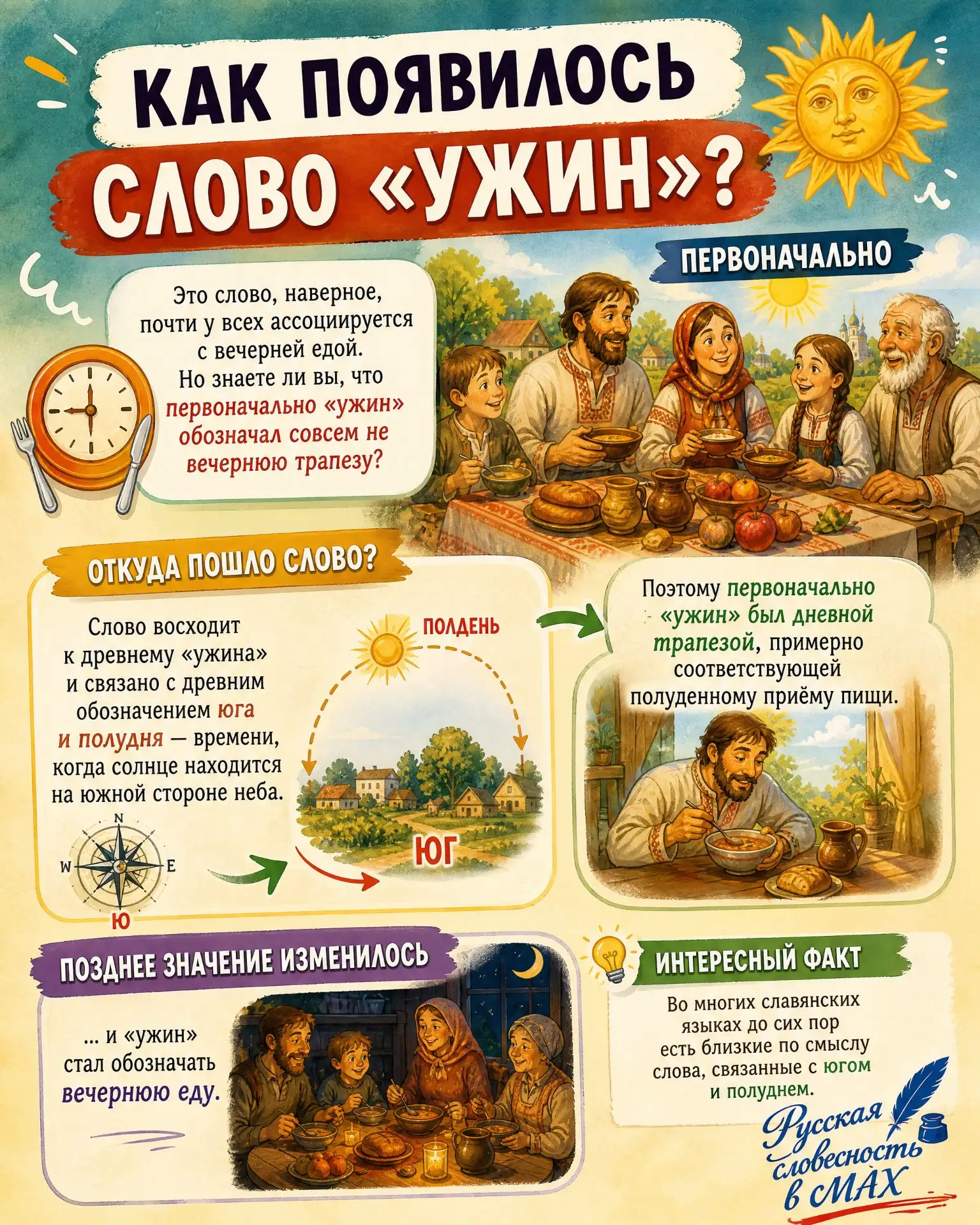Почему ужин называется ужином? 🧐