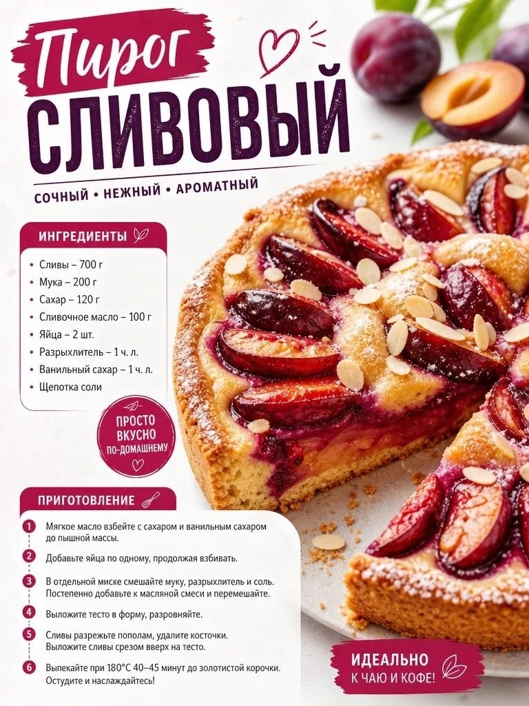 Пирог сливовый