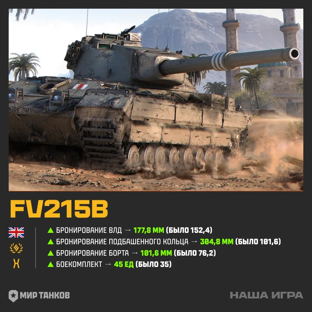 Улучшение легендарной машины — FV215B [ТТ-10] в обновлении 1.41.
