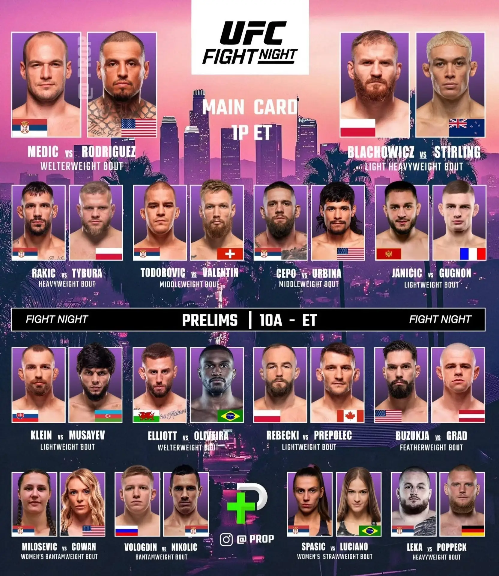 🧨Кард дебютного турнира UFC Fight Night в Сербии, который состоится в Белграде 1 августа

18:00 (мс