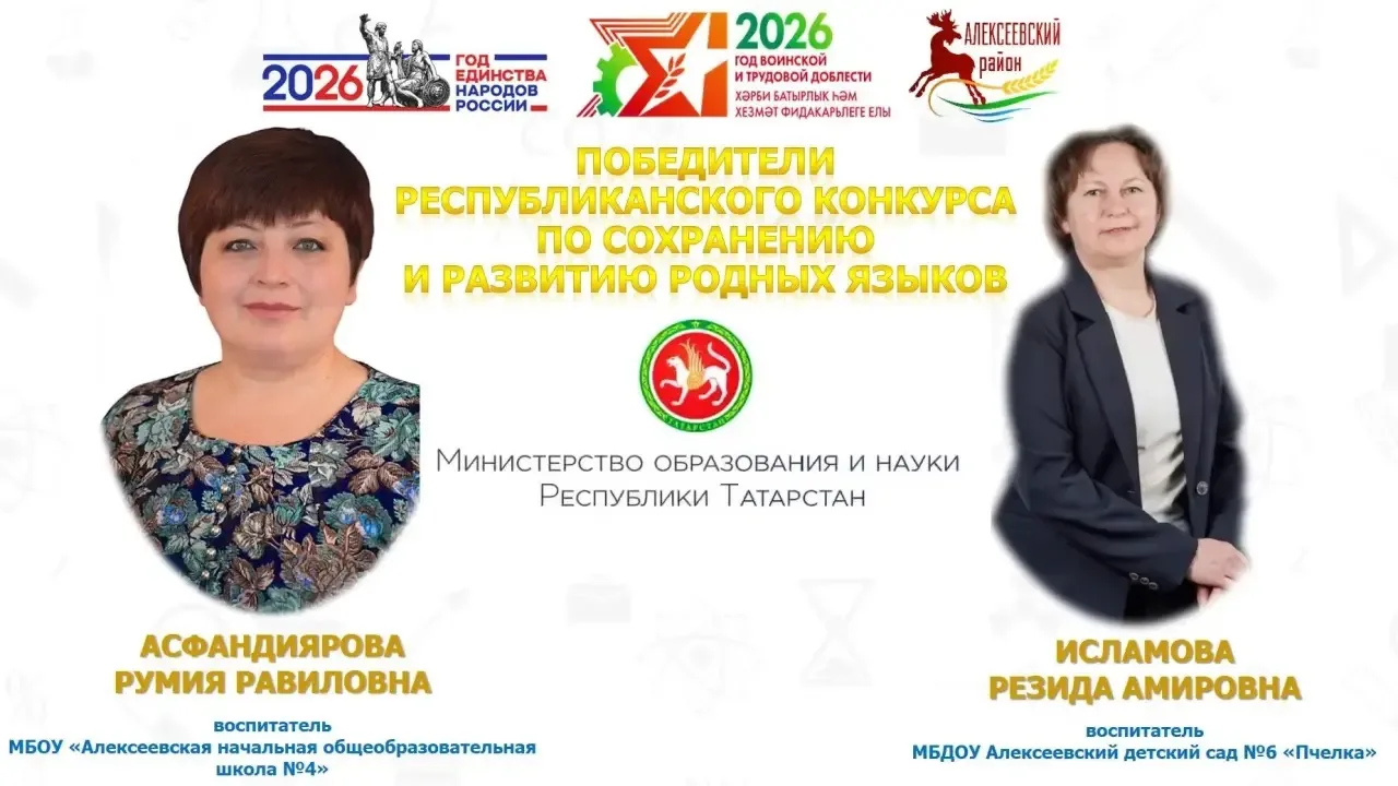 Педагоги Алексеевского района — в числе лучших в Татарстане! 🎉

Сразу 10 педагогов Алексеевского ра