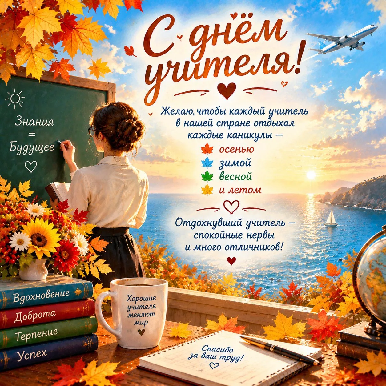 🍁 С Днем учителя, мои дорогие путешественники! ✨📚